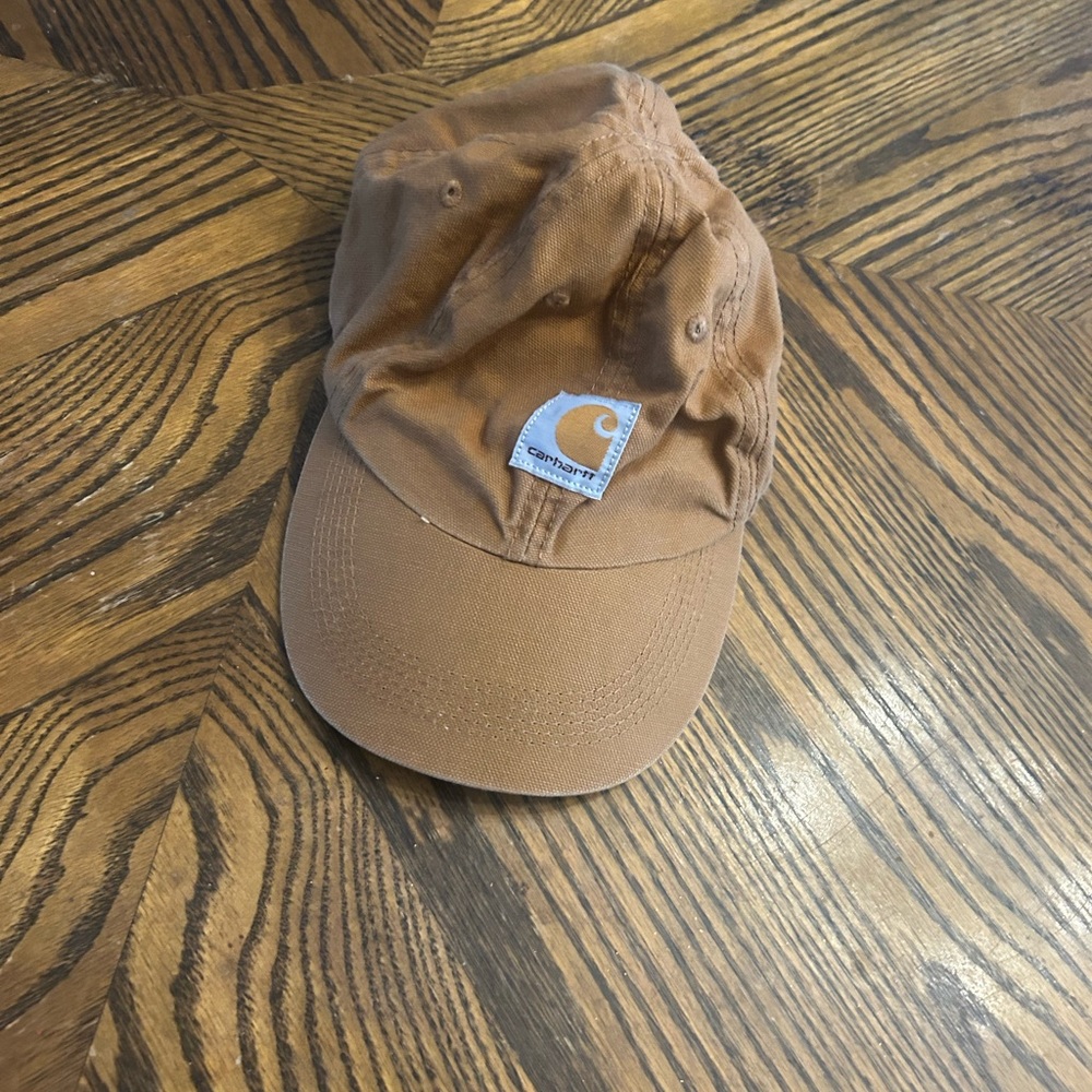 Carhartt Child Youth Strapback Hat Cap Cassic Brown Logo Patch
